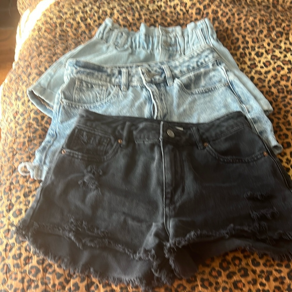 PAC SUN set of three size 24 and one xs denim shorts